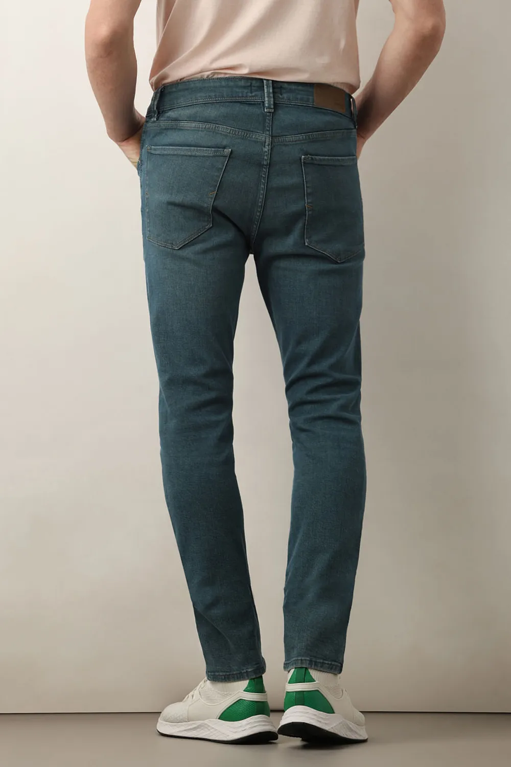 Blue Mid Rise Casual Slim Fit Jeans