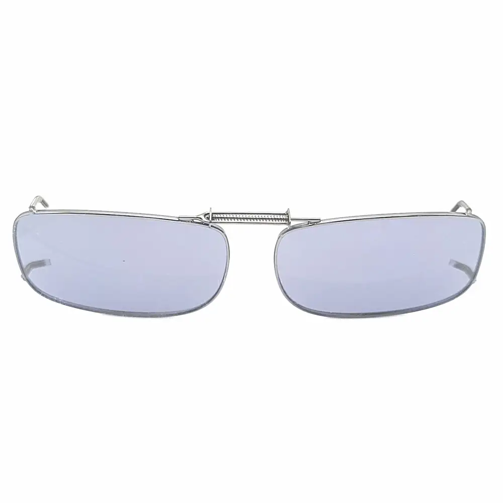 Amber Lens 54mm Rectangular Polarized Clip-On Sunglasses