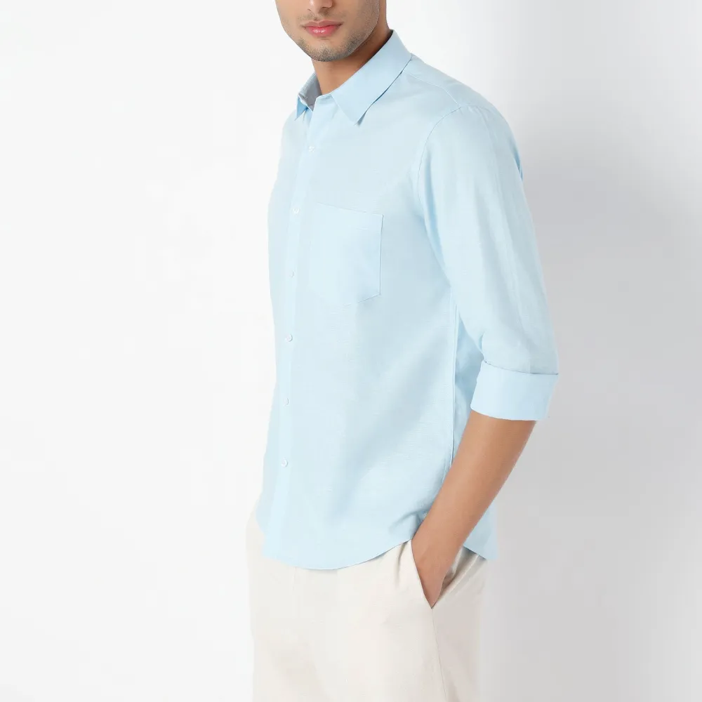 Versatile Linen Casual Tailored Men's Formal Shirt
