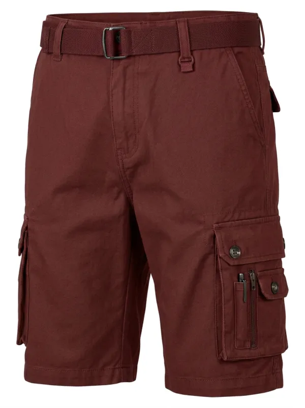 Men's Button-Flap Pockets Natural Waist Cargo Shorts