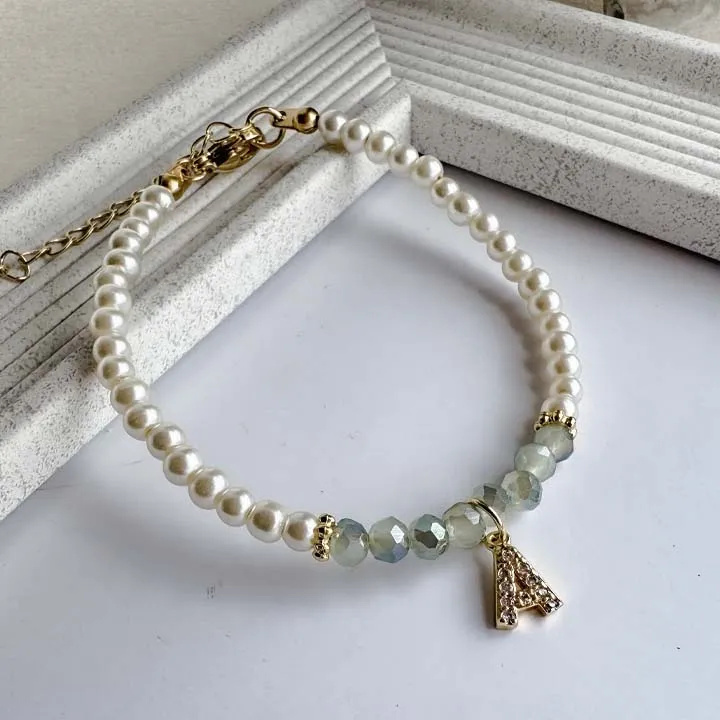 Pearl Initial Bracelet