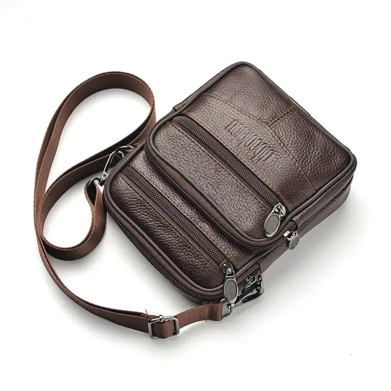 Classic Brown Leather Everyday Messenger Bag