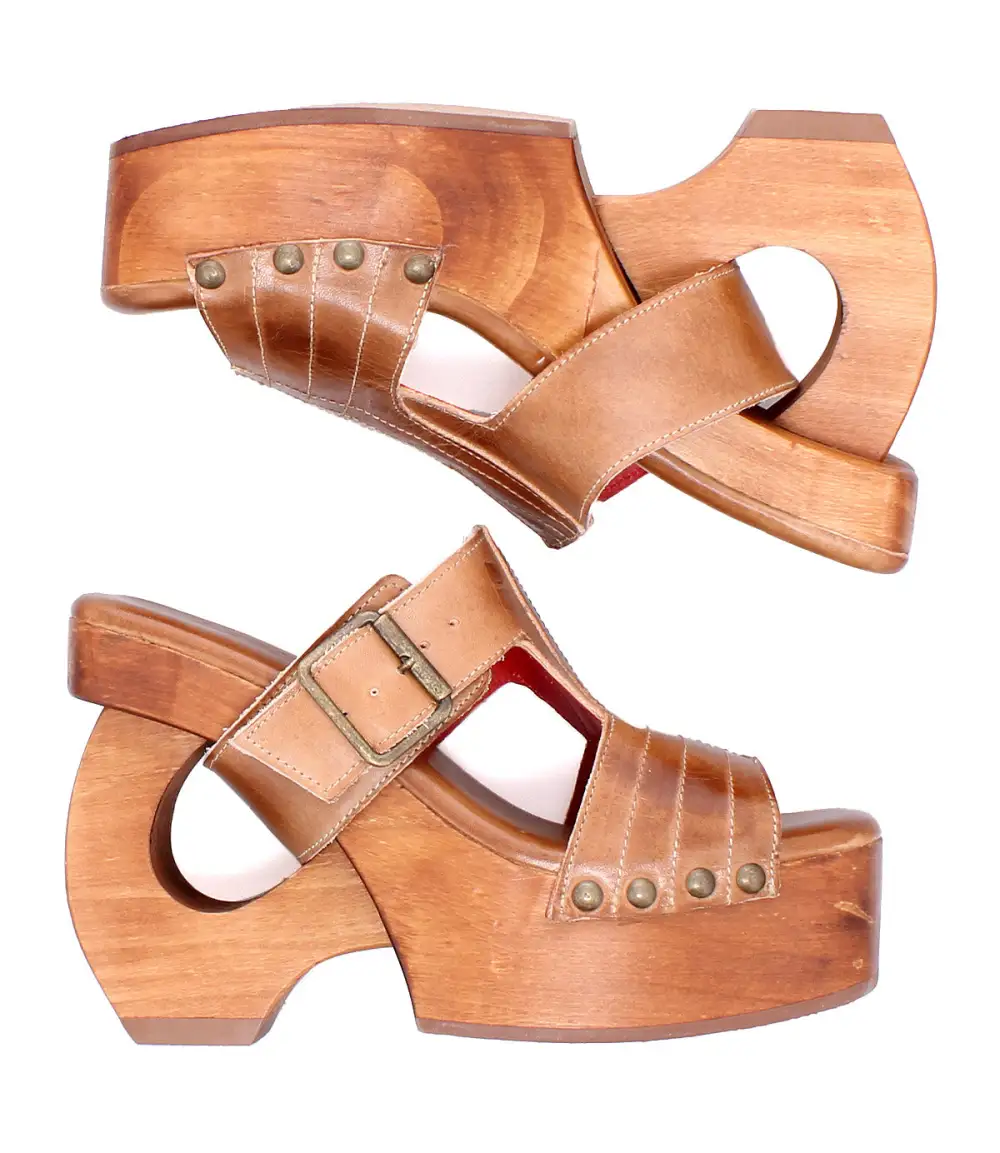 Peep-Toe Buckled Statement Heels