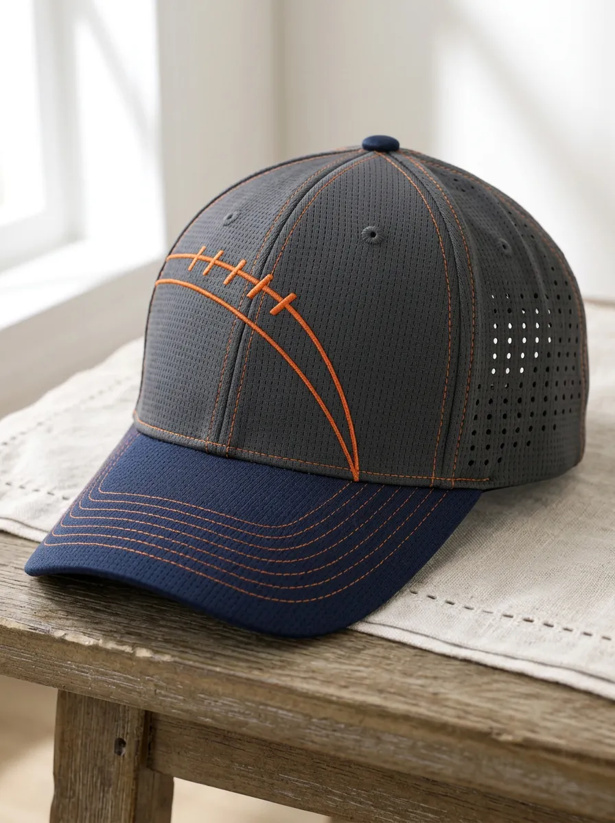 Men's Football Fan Orange Stitching Embroidered Sports Cap