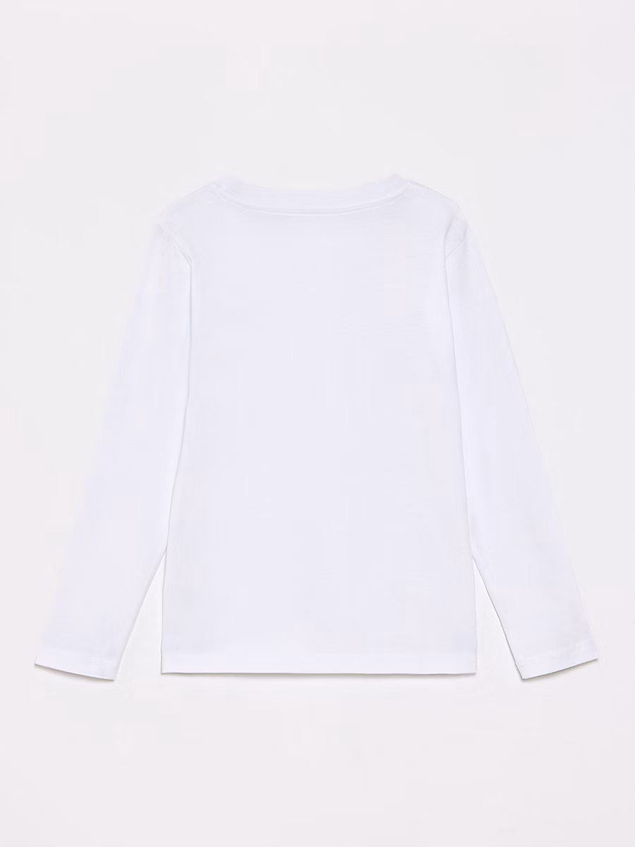 Boys White Crew Neck School Long Sleeve T-Shirt 2 Pack detail 3