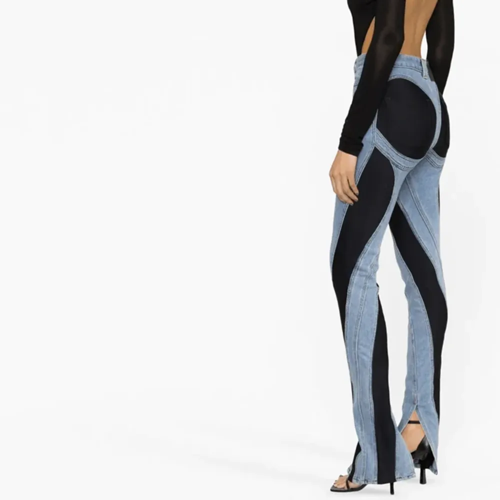 Girl Two-Tone High Waist Jeans
