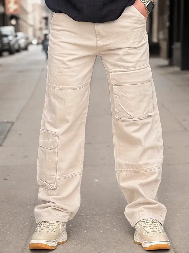 Cotton Straight Cargo Pants