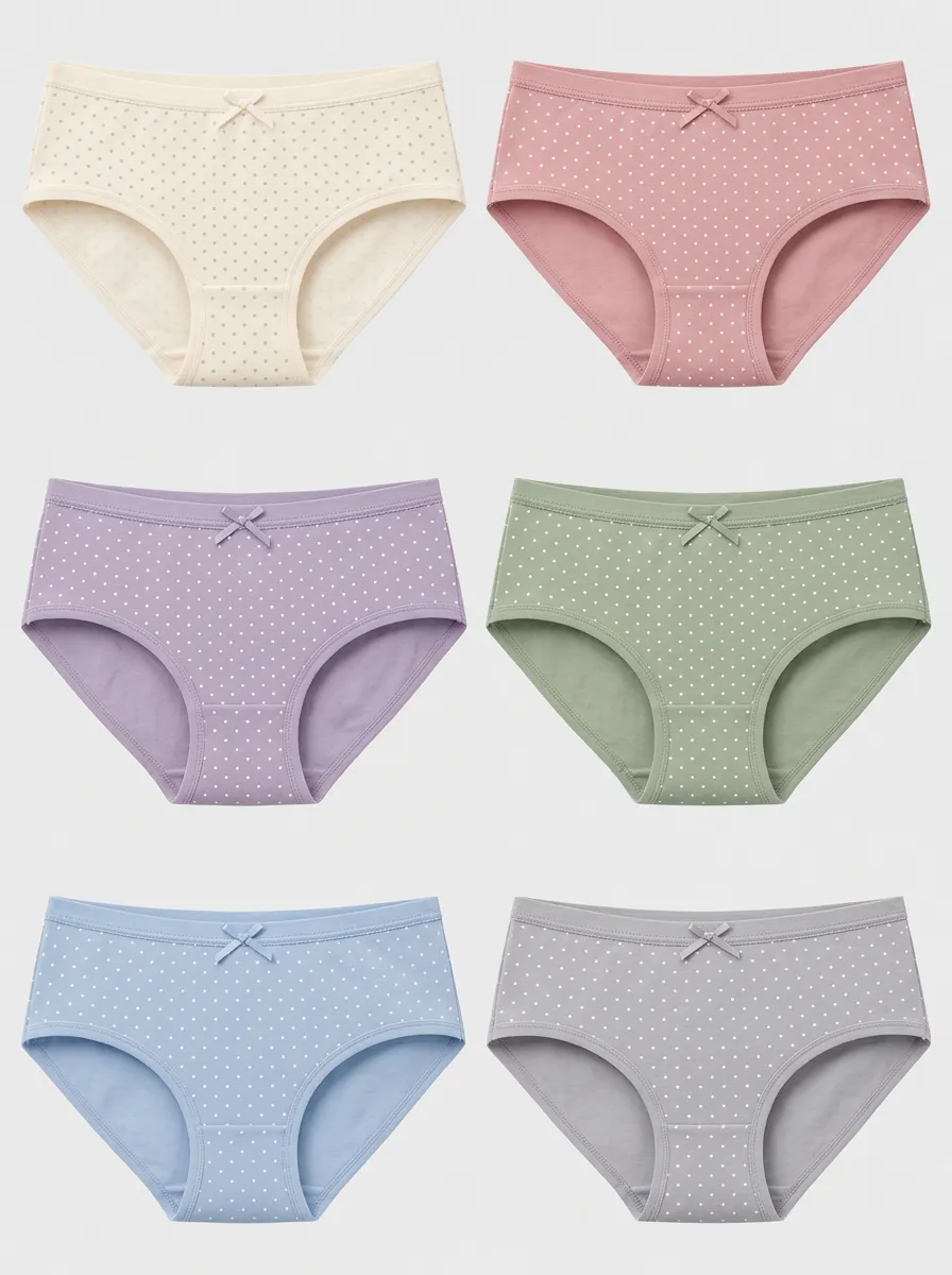 Women's Polka Dot Pattern Multi-pack Printed Briefs