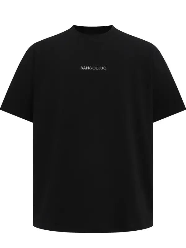 Open Collar Crew Neck Short Sleeve Tee