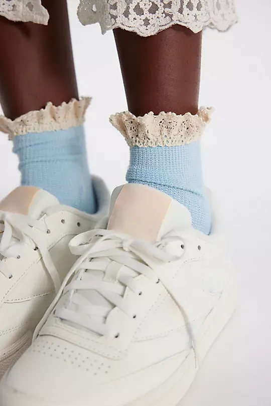 Waffle Knit Ankle Socks green