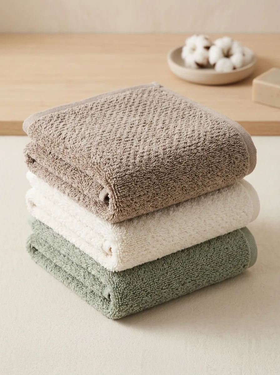 Relaxed Textured Cotton Three-Piece Towel Set
