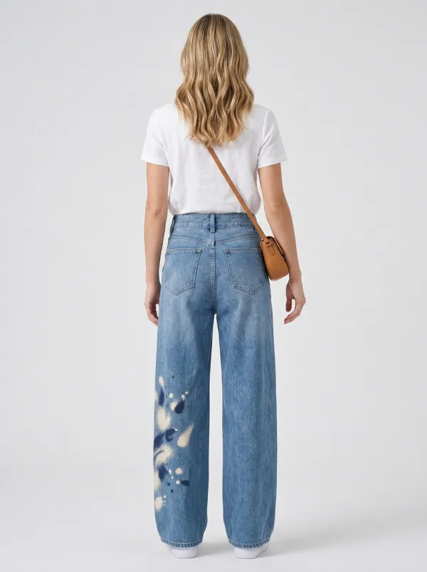 Women's Wide Leg Casual Denim Jeans