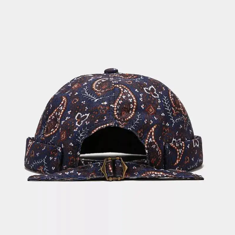 Vintage Paisley Print Brimless Hat
