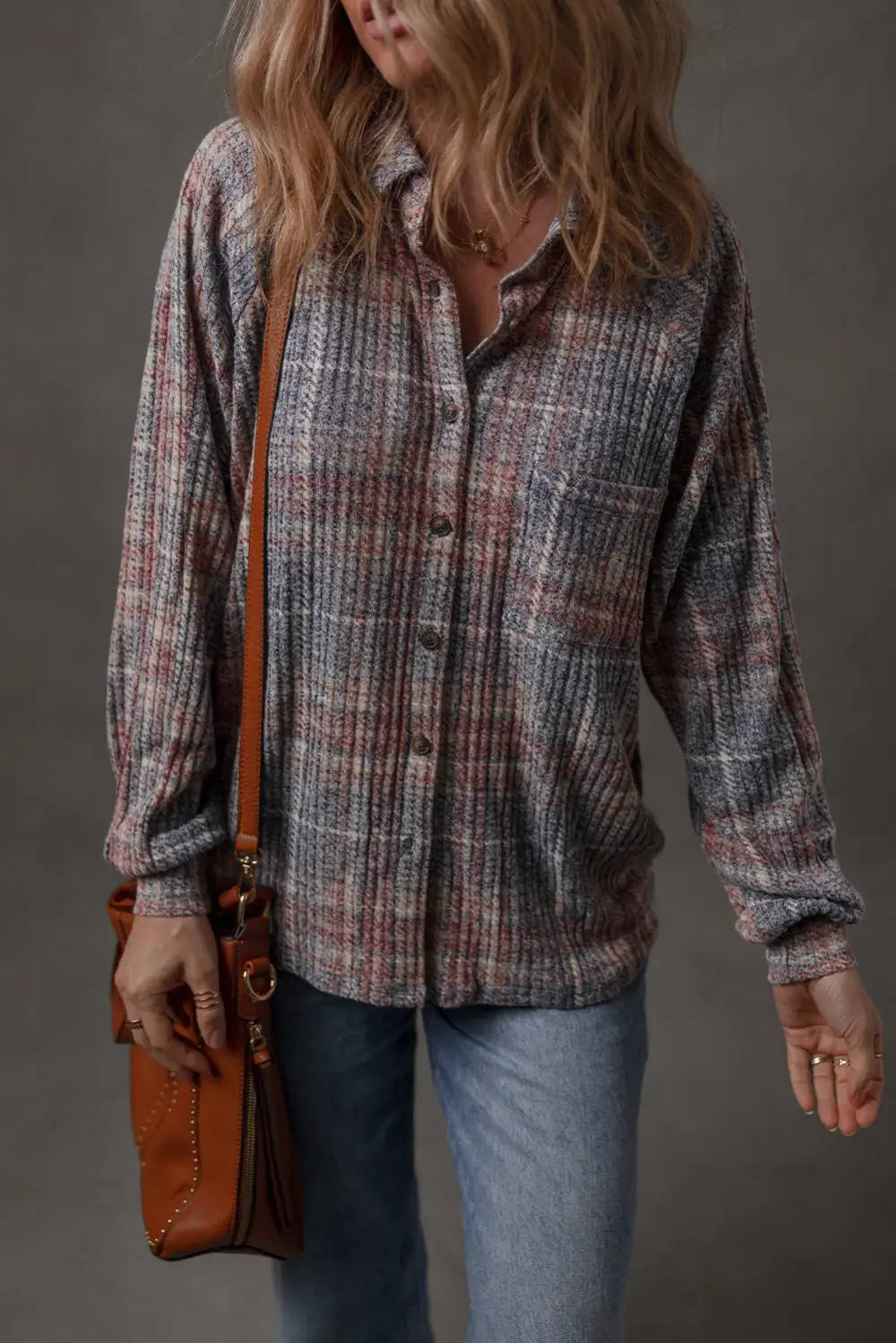 Multicolour Plaid Textured Chest Pocket Vintage Shirt