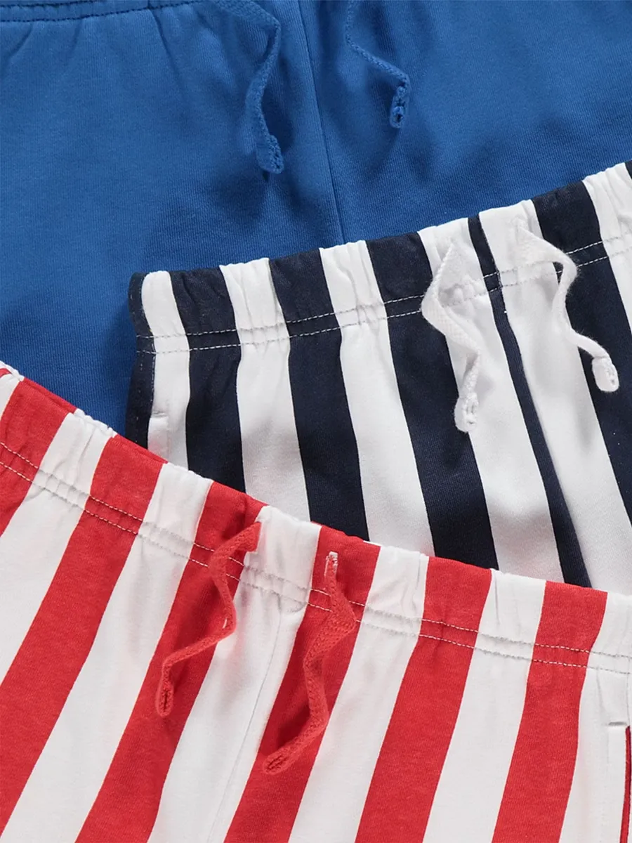 Striped Jersey Jogger Shorts 3 Pack