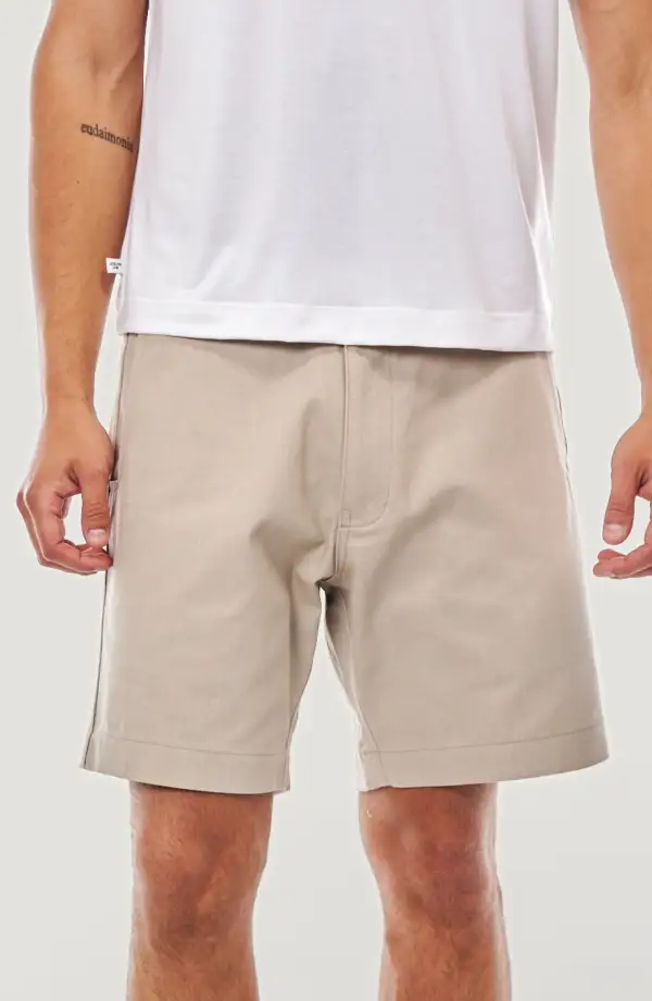 Men's Structured Cotton Twill Zip Fly Shorts