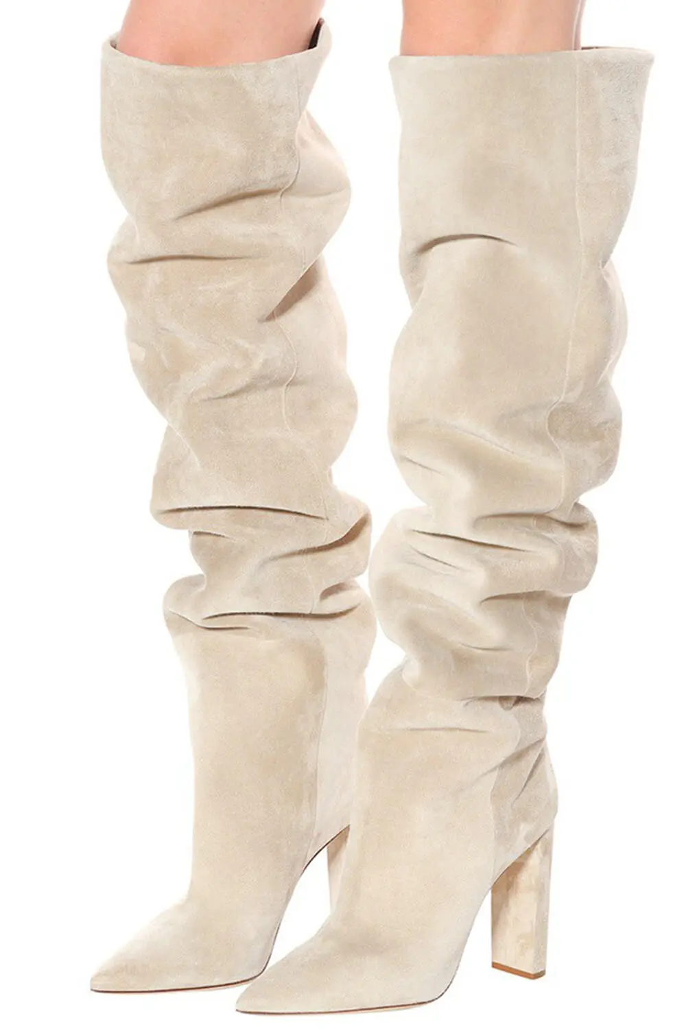 Faux Suede Slouch Over Heels