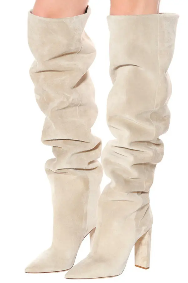 Faux Suede Slouch Over Heels