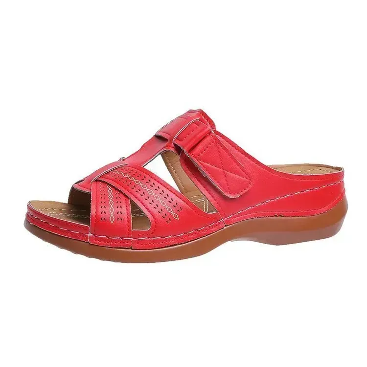 Womens Velcro Slingbacks Flat Heel Sandals