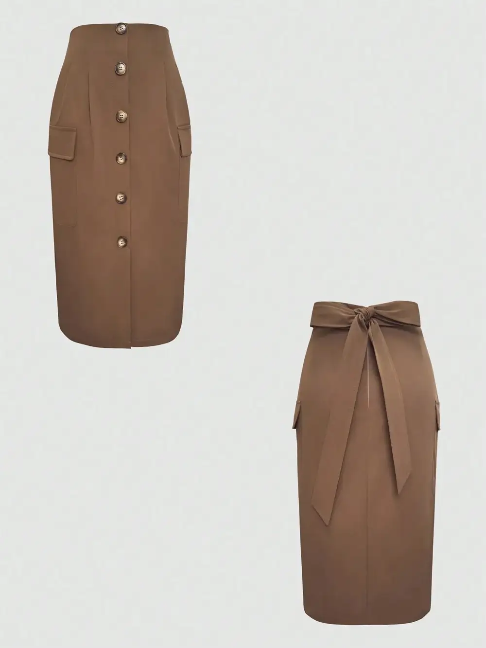 Clean Button Front Skirt