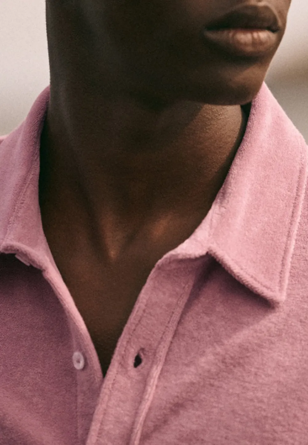 Soft Mauve Pink Short Sleeve Cotton Camp Shirt
