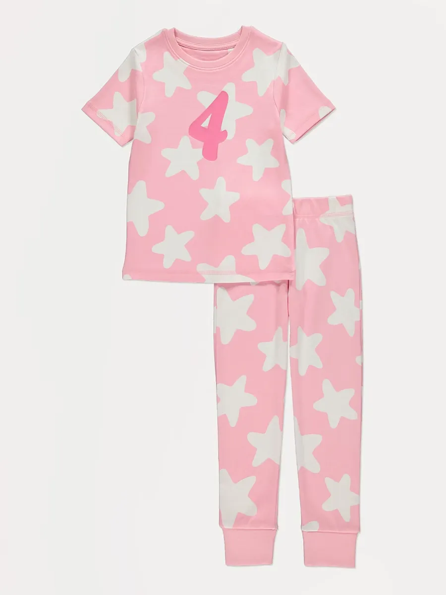 I Am 4 Pink Short Sleeve Pyjamas