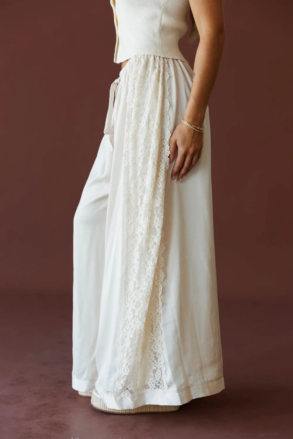 Wide-Leg Lace Pants
