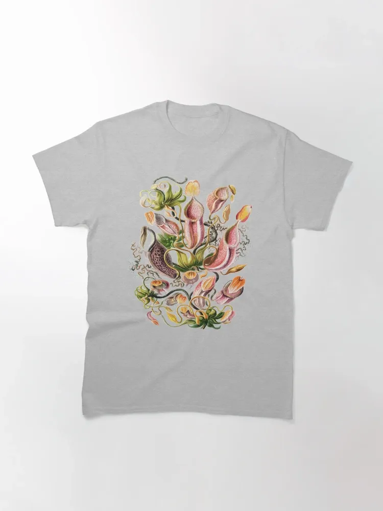 Lady Pitcher Plant Print Round-neck Short-Sleeve T-Shirt