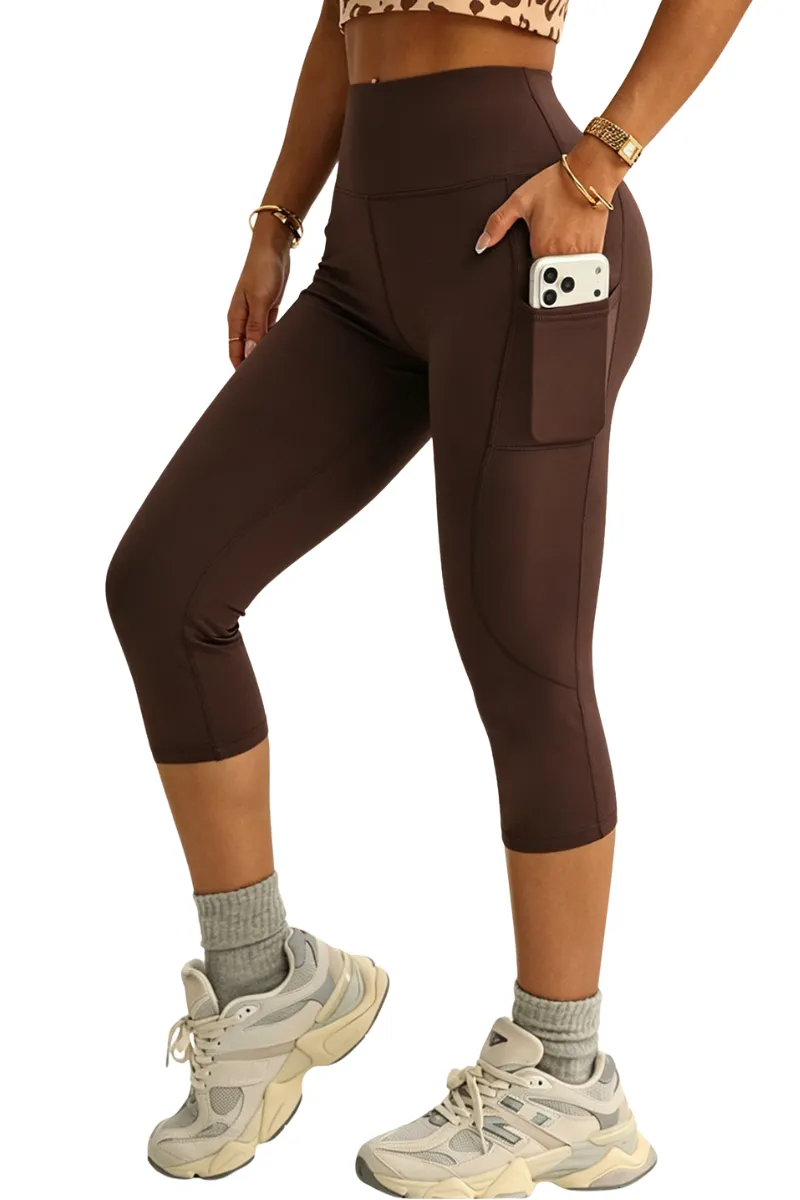 High-Waist Side-Pocket Pocketed Sculpting Capri Leggings