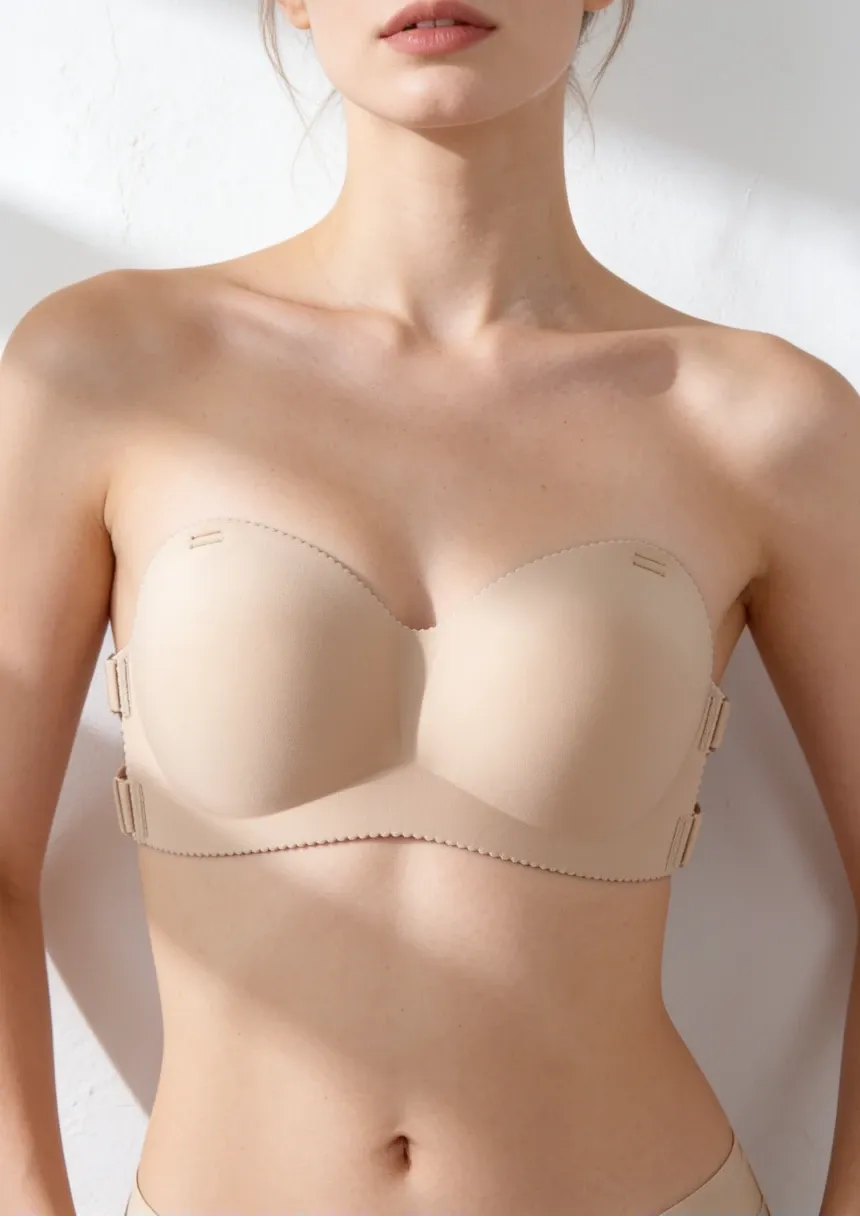 Seamless Strapless Bra with Detachable Straps