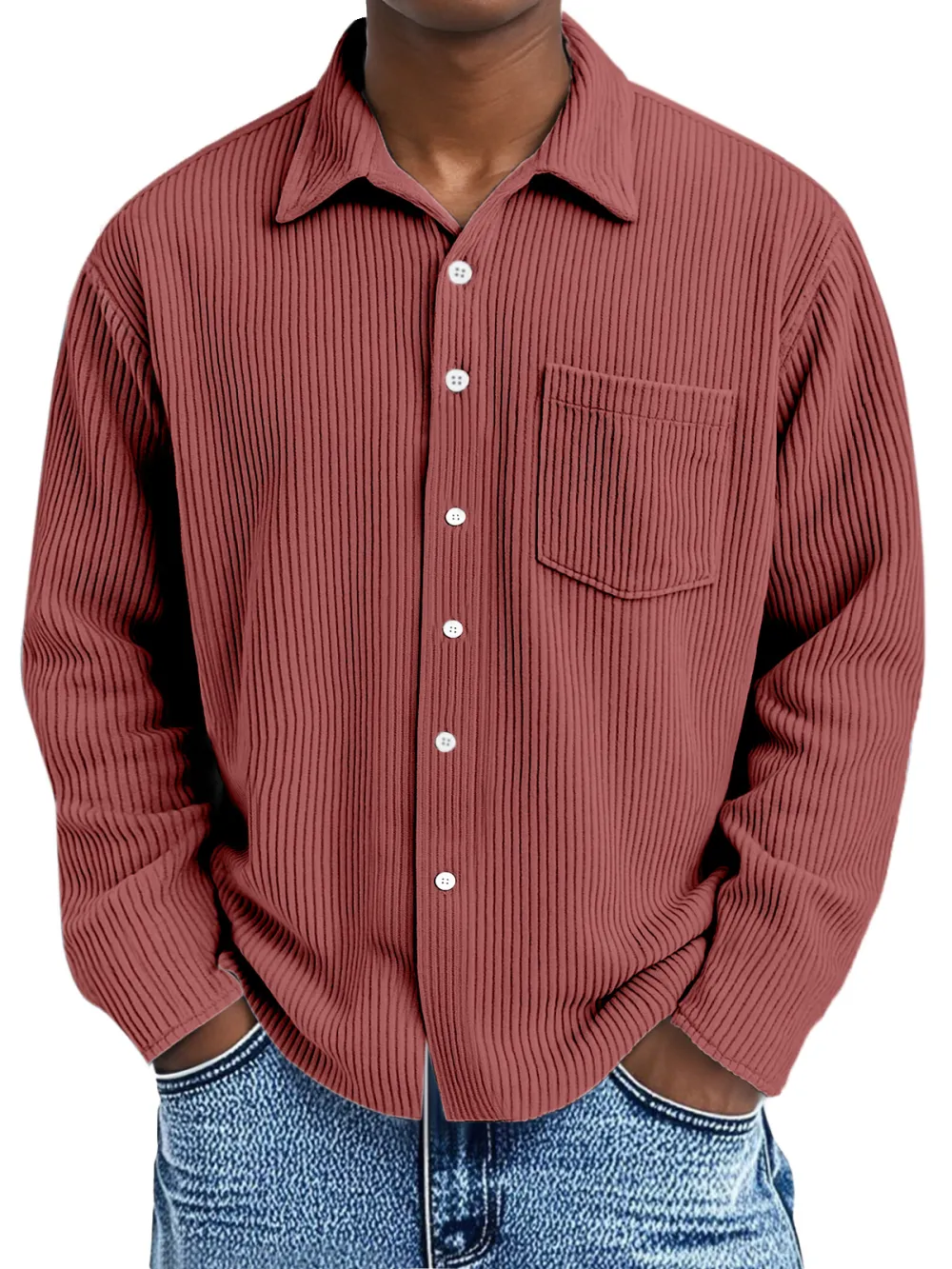 Clean Line Corduroy Camp Collar Shirt