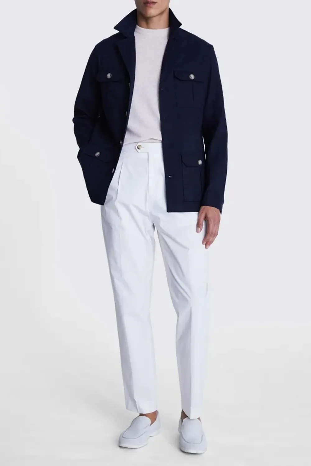 Linen Pleated Jacket with Neutral Textured Colors