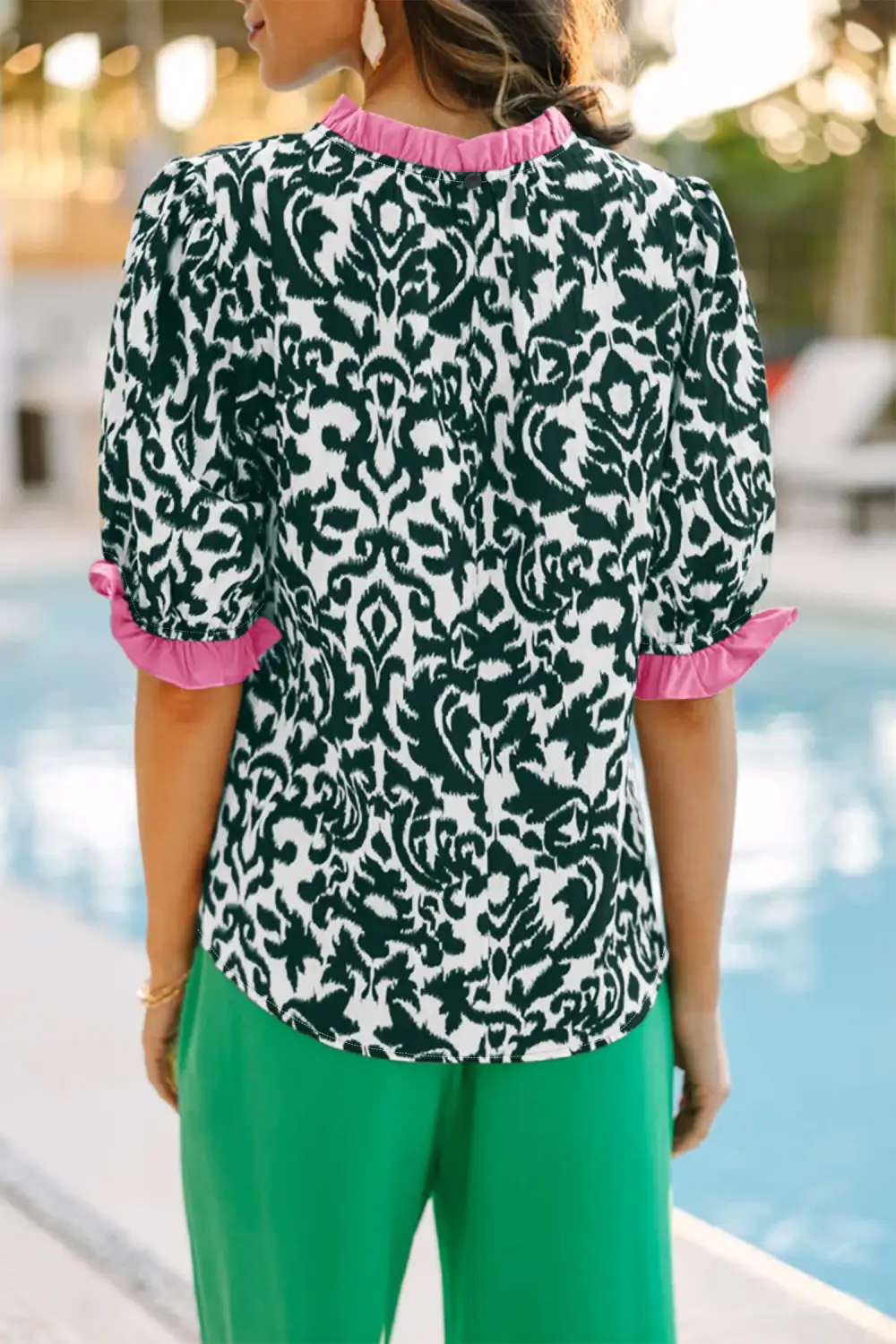 Women's Printed Colorblock Half Sleeve Top