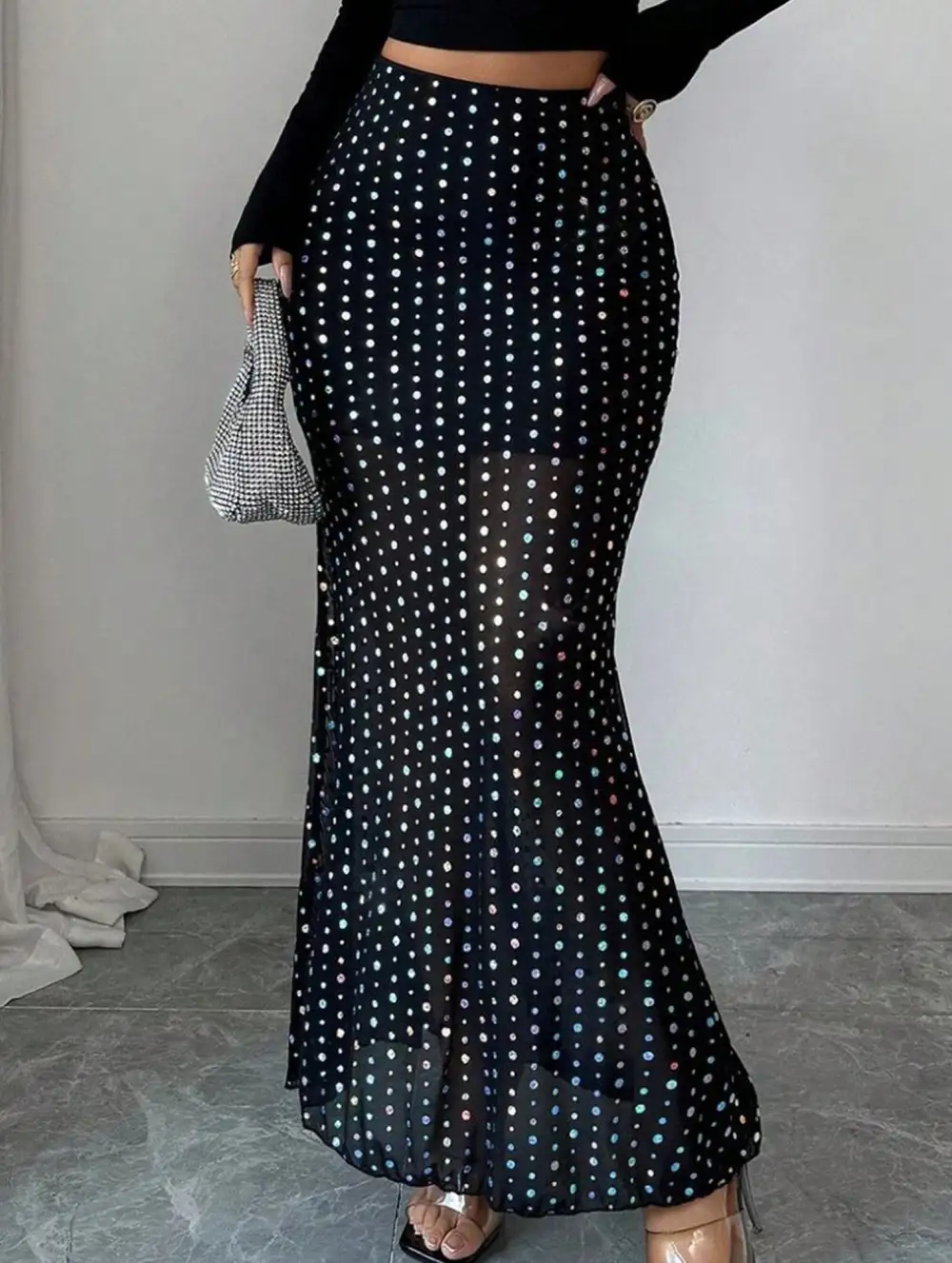 Mesh Midi Skirt