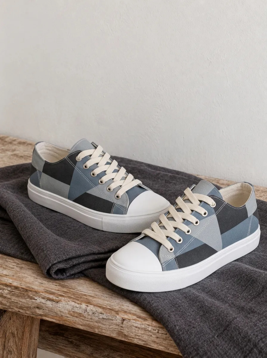 Men's Modern Geometric Color Block Pattern Patterned Canvas Shoes