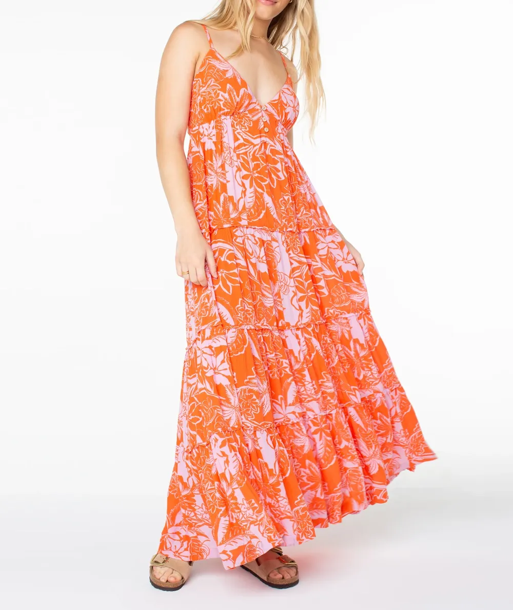 Deep V-Neck Backless Beach Dress