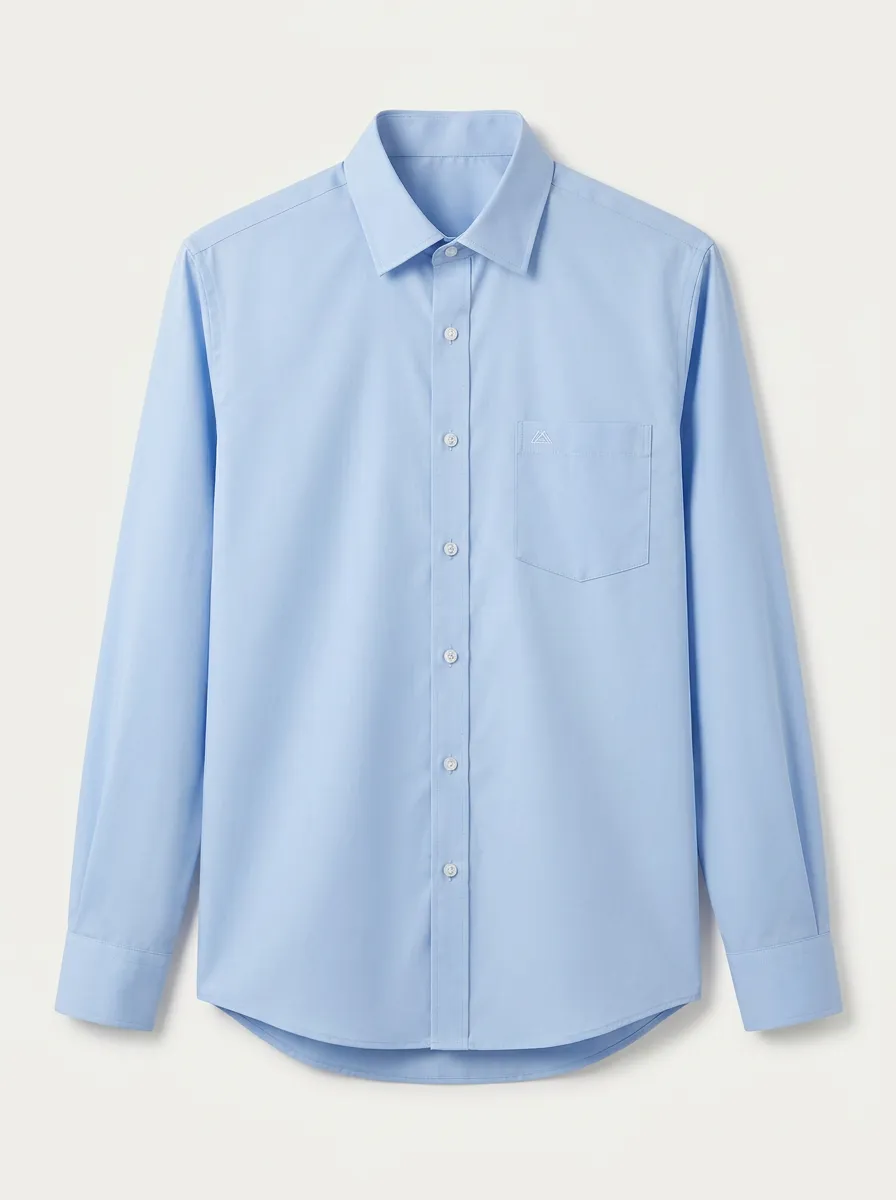 Men's Non-Iron Cotton  Logo Embroidered Dress Shirt