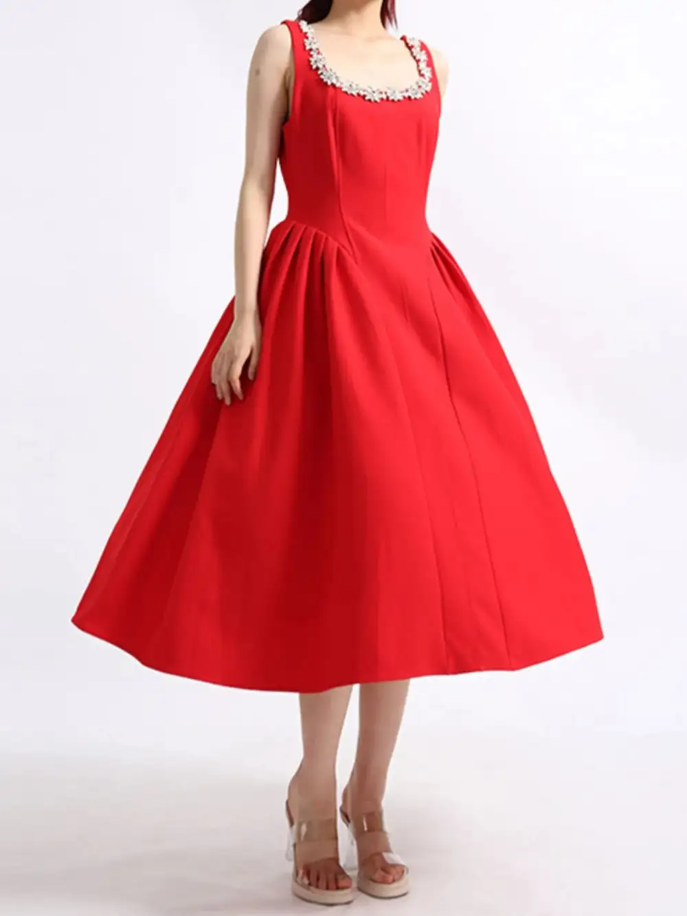 Floral Scoop Neck Sleeveless Dress Casual