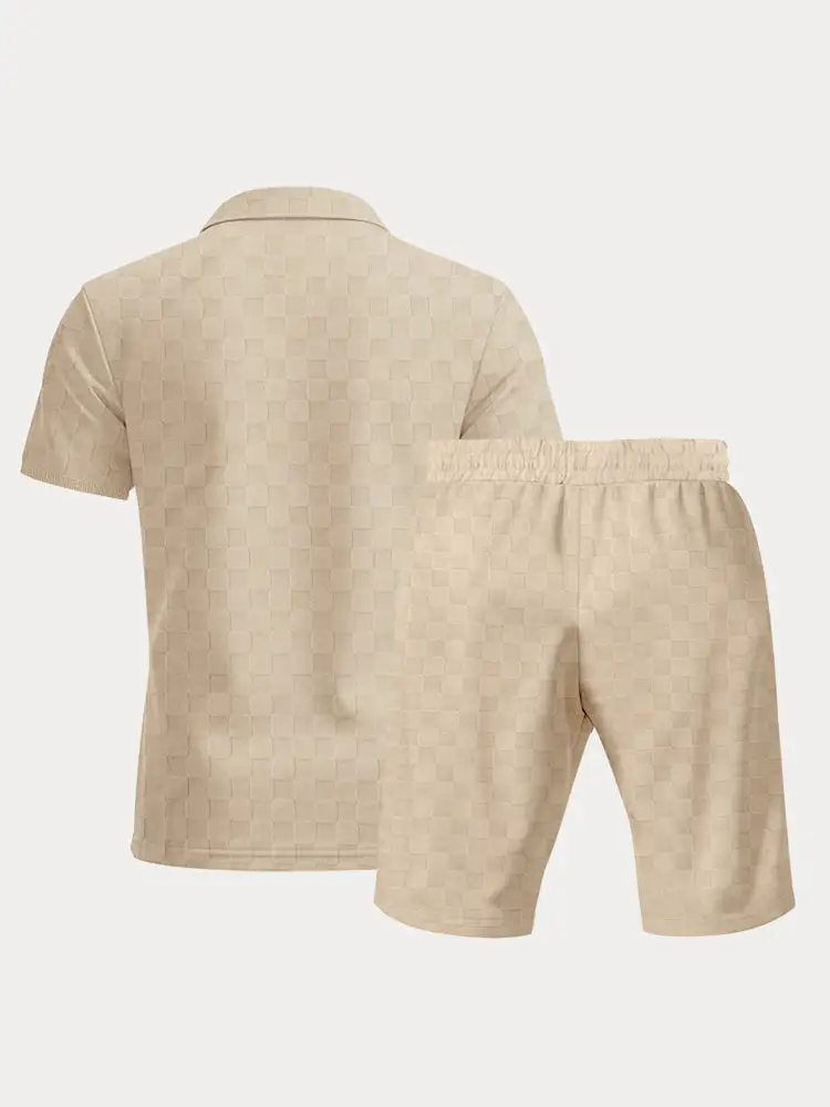 Timeless Checkered Shirt Shorts Set