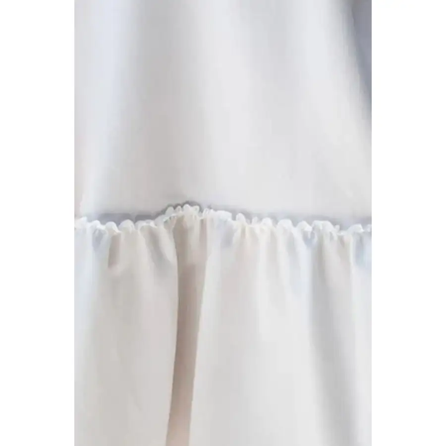 Ruffle Hem Round Neck Short Sleeve Mini Dress