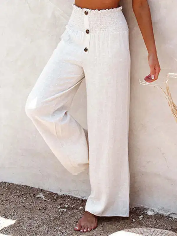 Trousers Pure Linen Loose Wide Leg Pants