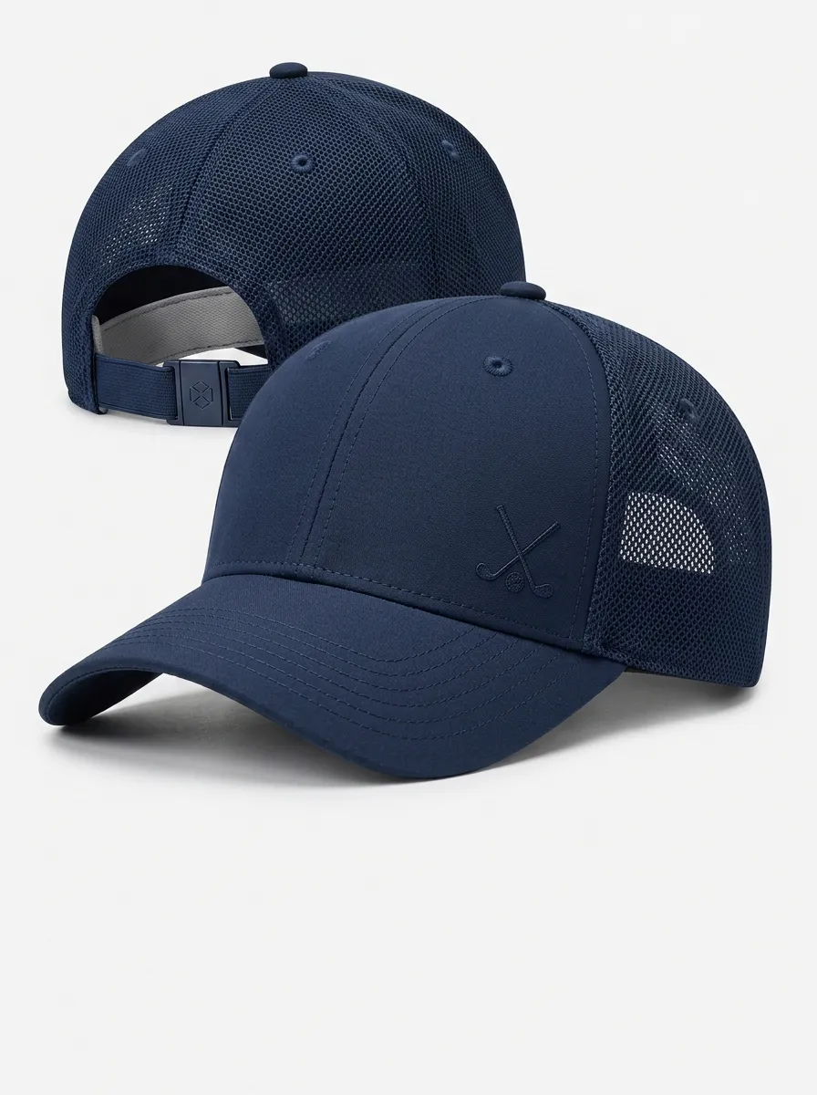 Unisex Equestrian Lover Crossed Polo Mallet Embroidered Mesh Cap