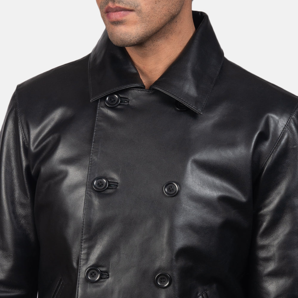 Men's Classic Leather Coat Jacket