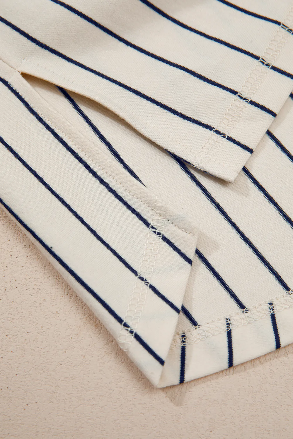 Blue Stripe Angel Graphic Lace Top