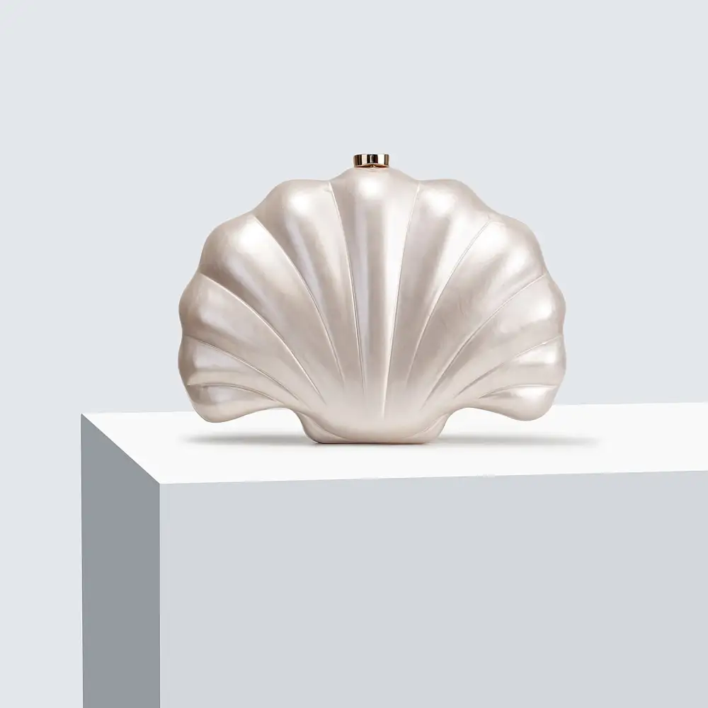 Structured Curved Clutch Bag