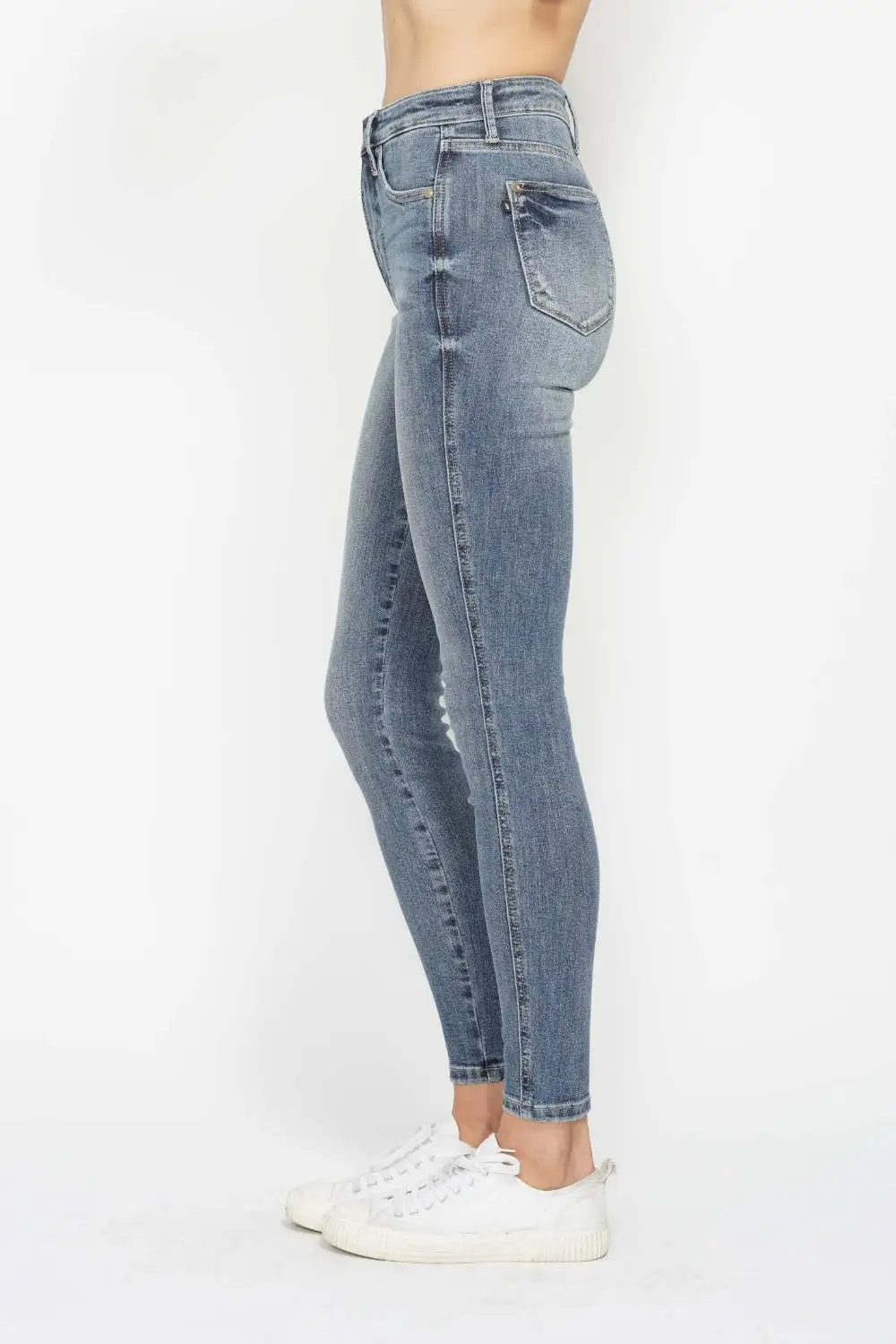 Tummy Control Contrast Wash Skinny Denim Jeans