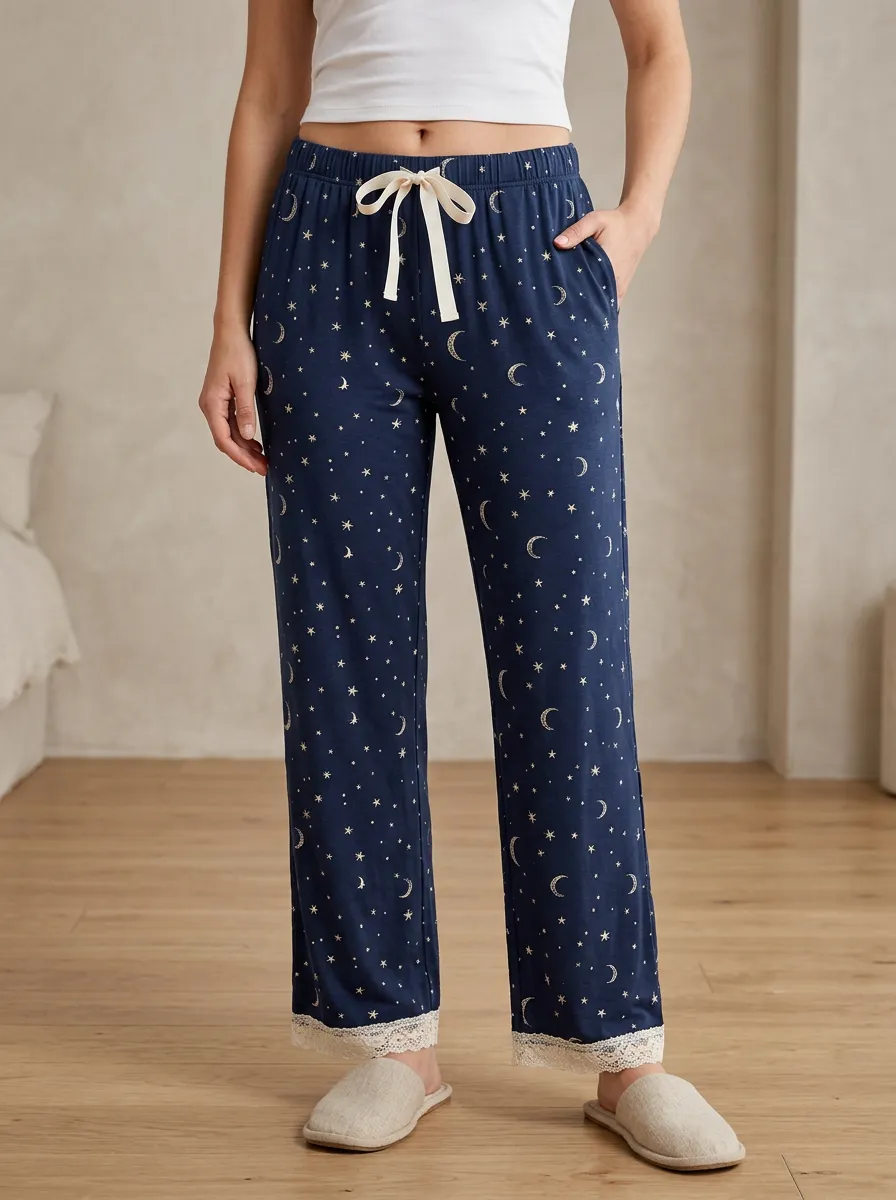 Easygoing Printed Star Print Sleep Pants