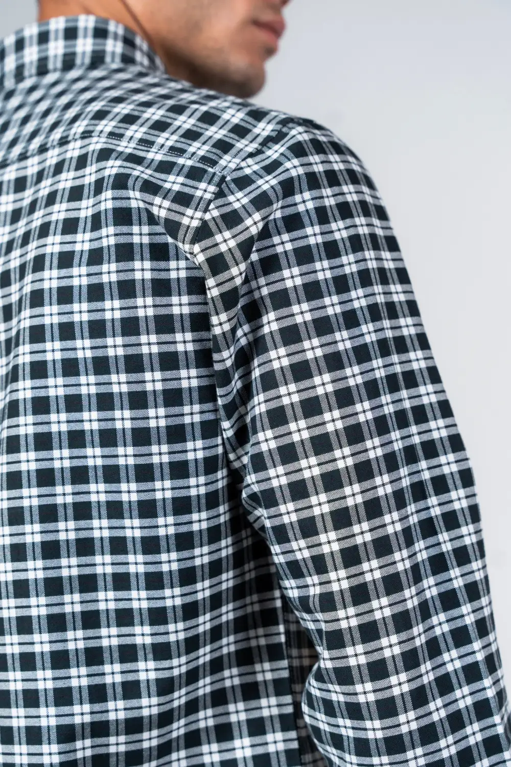 Daily Checked Long Sleeve Cotton Men's Button Down Shirt