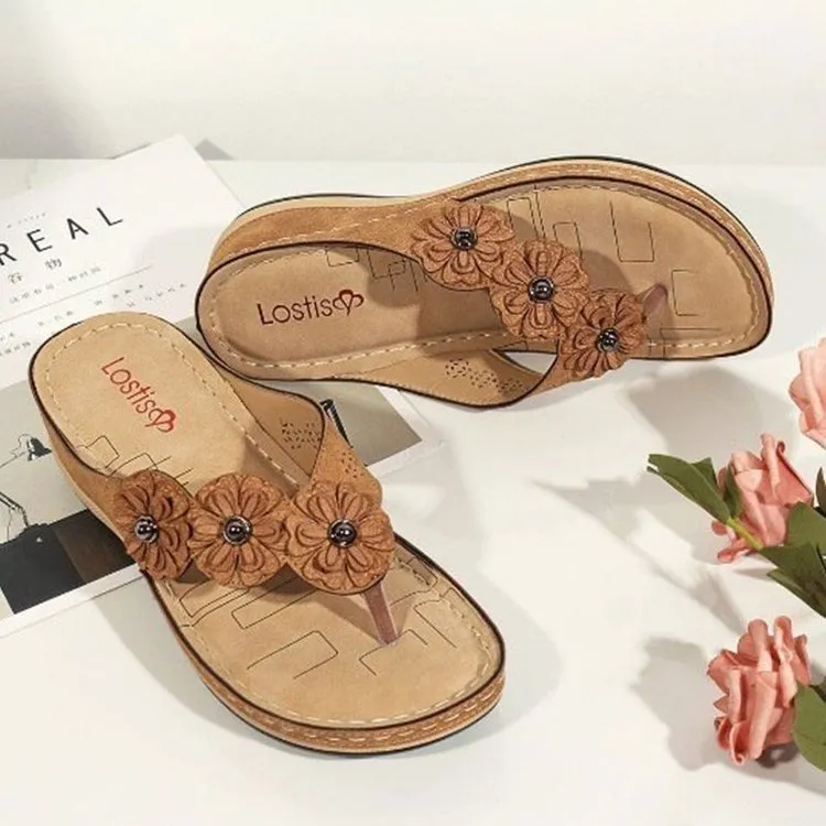 Lightweight Flowers Clip Toe Sandals