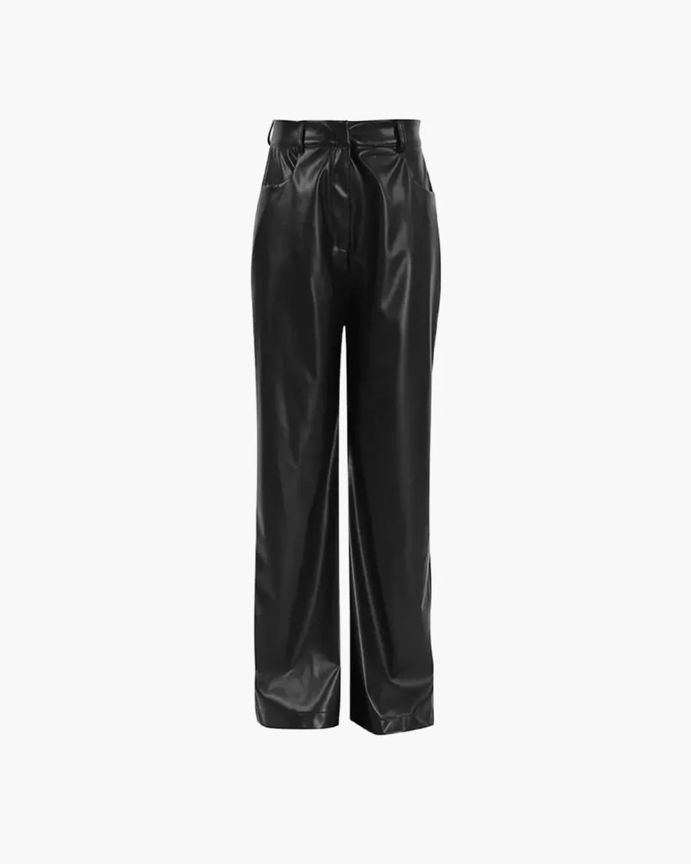 Wide-Leg Faux Leather Pants
